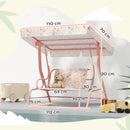 AIYAPLAY Kids Garden Swing Chair, Swing Seat with Adjustable Canopy, Pink