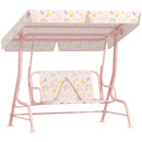 AIYAPLAY Kids Garden Swing Chair, Swing Seat with Adjustable Canopy, Pink