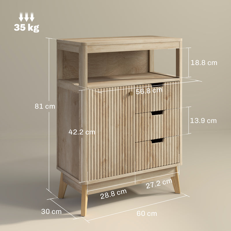 HOMCOM Modern Sideboard Storage Cabinet for Living Room Dining Room Bedroom