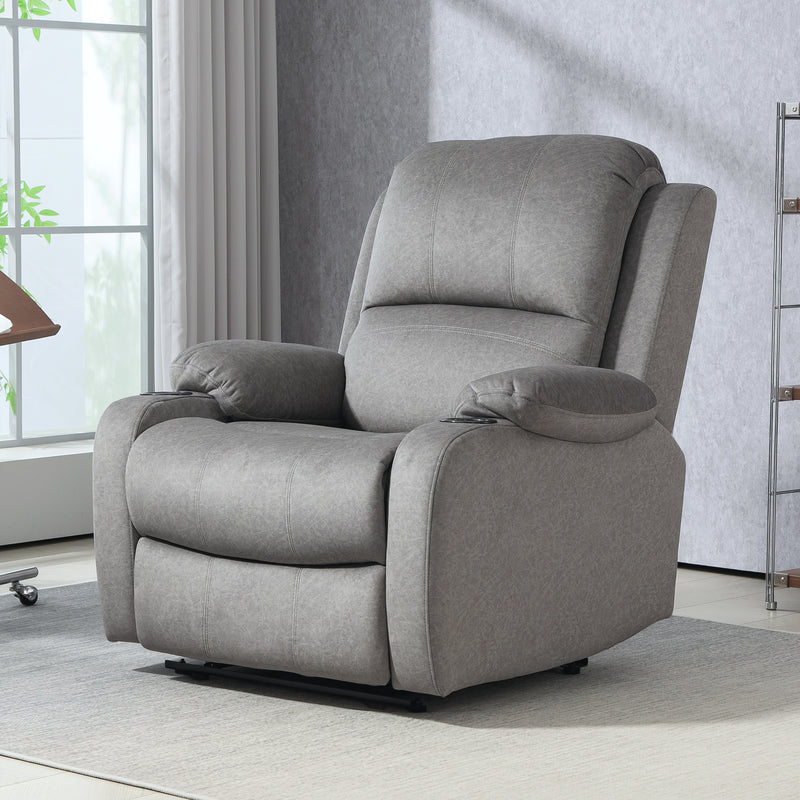 HOMCOM Recliner Armchair for Living Room, Recliner Chair with Cup Holder