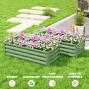 Outsunny Set of 2 Raised Garden Bed Galvanised Planter Box, Light Green