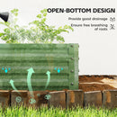Outsunny Set of 2 Raised Garden Bed Galvanised Planter Box, Light Green