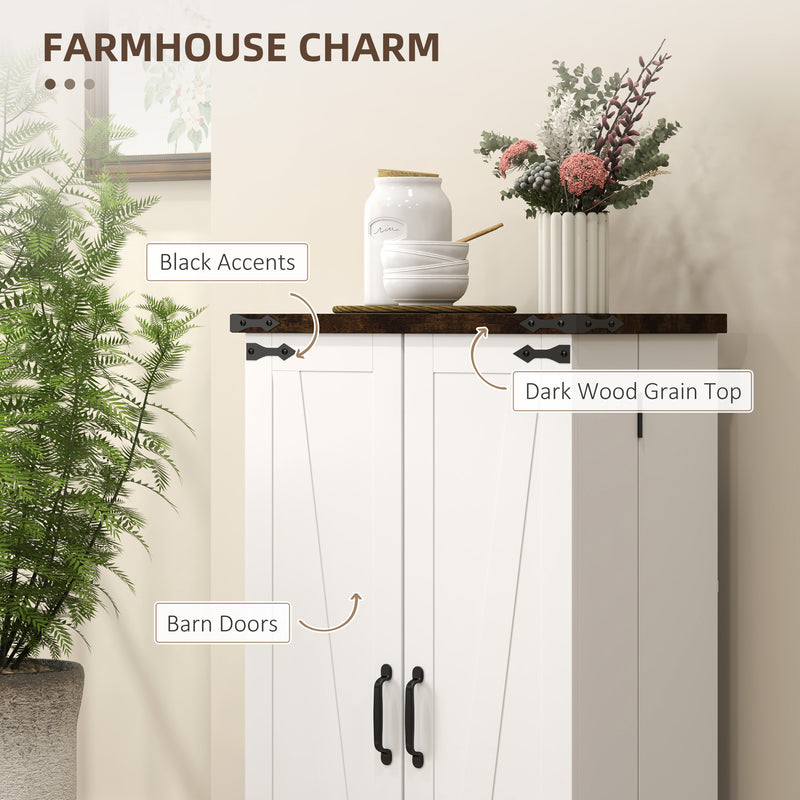 HOMCOM Kitchen Cupboard Pantry Cabinet with Adjustable Shelves White