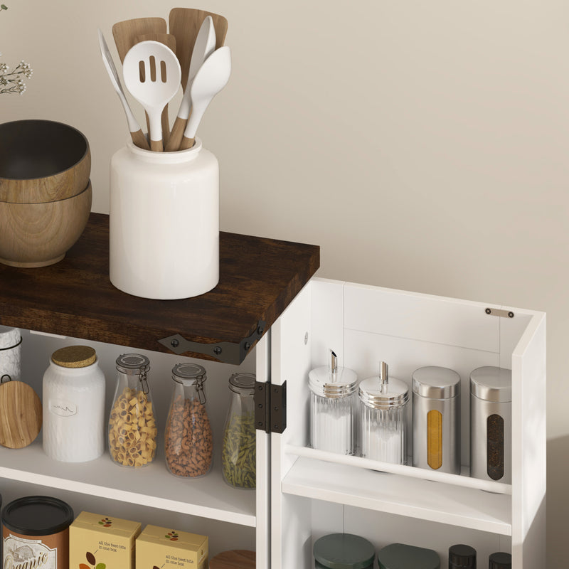 HOMCOM Kitchen Cupboard Pantry Cabinet with Adjustable Shelves White