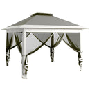 Outsunny Pop Up Gazebo Height Adjustable Canopy Tent w/ Carrying Bag, Dark Grey