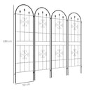 Outsunny Set of 4 Metal Trellis for Climbing Plants, Arrow Design