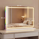 HOMCOM Vanity Mirror With Lights And Bluetooth Speaker, 80 X 60 Cm, White