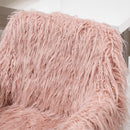Vinsetto Faux Fur Home Office Chair, Vanity Chair W/ Adjustable Height, Pink