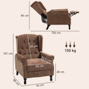 HOMCOM Manual Reclining Armchair Recliner with Footrest