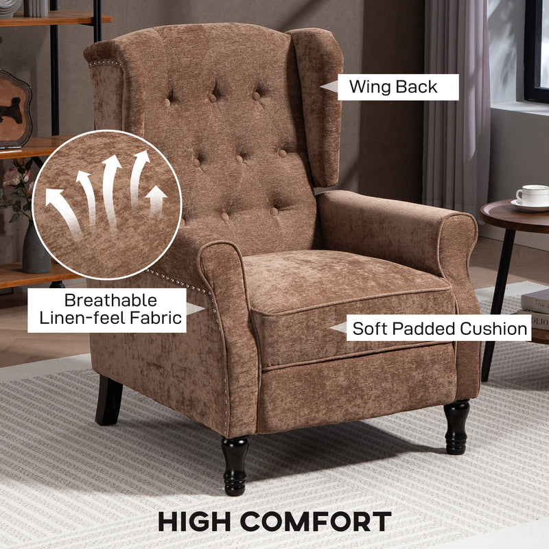 HOMCOM Manual Reclining Armchair Recliner with Footrest