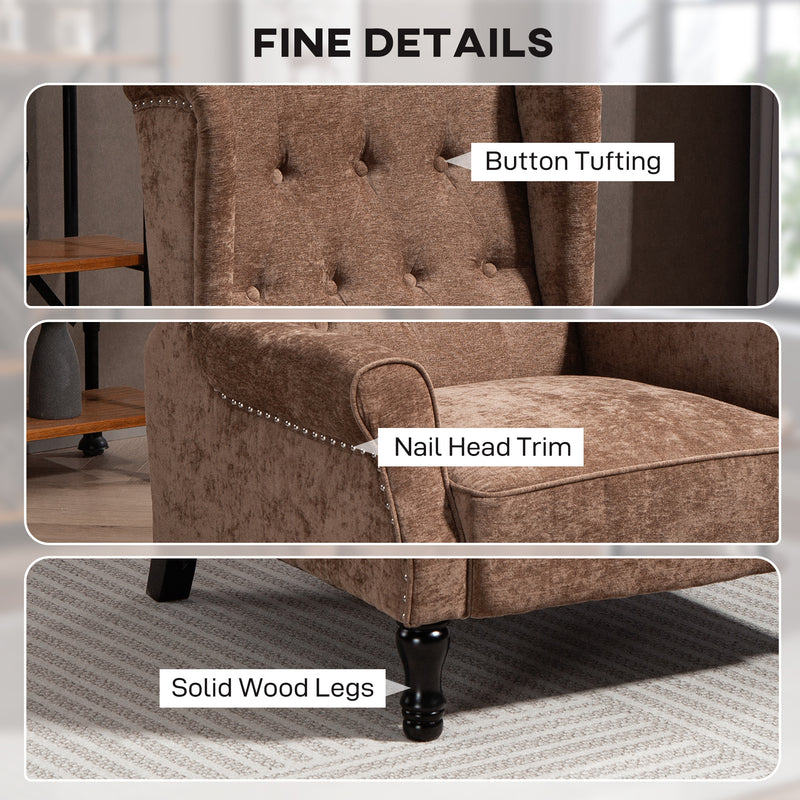 HOMCOM Manual Reclining Armchair Recliner with Footrest