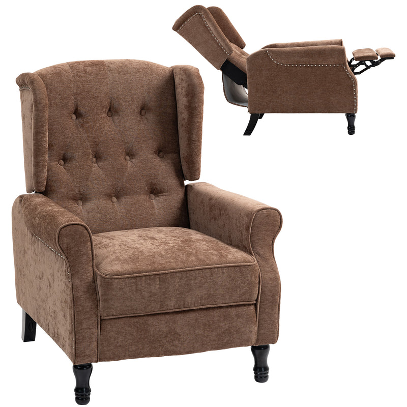 HOMCOM Manual Reclining Armchair Recliner with Footrest