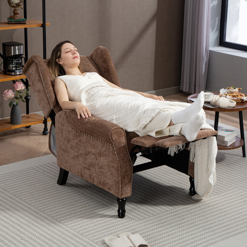 HOMCOM Manual Reclining Armchair Recliner with Footrest