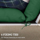 Outsunny Garden Lounge Chair Cushions Set of 2, 220gsm Fabric, Green