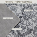 HOMCOM Flannel Non-Slip Washable Rug for Living Room,