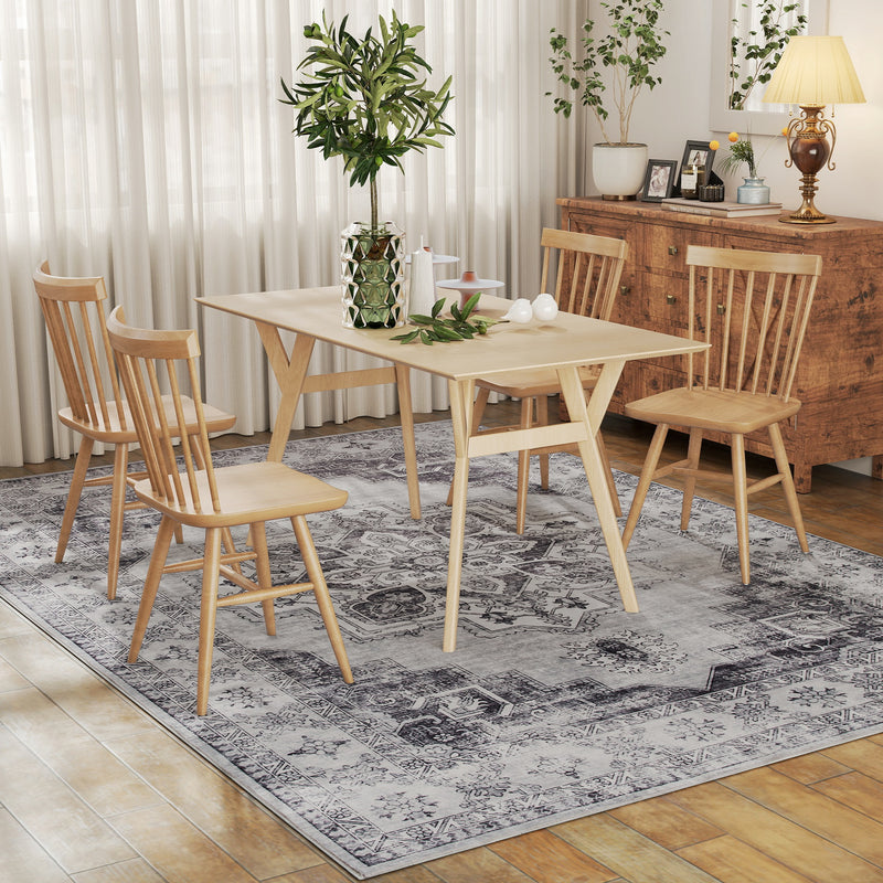 HOMCOM Flannel Non-Slip Washable Rug for Living Room,