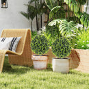 HOMCOM Set of 2 40cm Artificial Boxwood Topiary Ball Bush for Indoor Outdoor