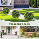 HOMCOM Set of 2 40cm Artificial Boxwood Topiary Ball Bush for Indoor Outdoor