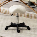 HOMCOM Saddle Stool Adjustable Rolling Salon Chair for Massage Spa Beauty White