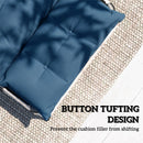 Outsunny Garden Lounge Chair Cushions Set of 2, 220gsm Fabric, Navy Blue