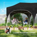 Outsunny 3 X 6m Pop Up Gazebo With Sides, Peak Top Garden Party Tent Marquee