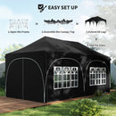 Outsunny 3 X 6m Pop Up Gazebo With Sides, Peak Top Garden Party Tent Marquee