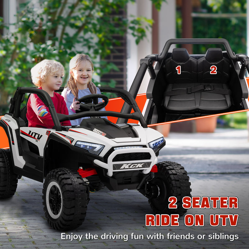 AIYAPLAY 2 Seater 24V 7AH Ride on Truck w/ Spring Suspension - White