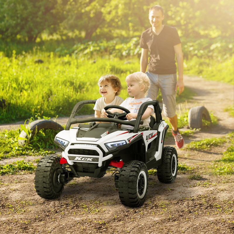 AIYAPLAY 2 Seater 24V 7AH Ride on Truck w/ Spring Suspension - White