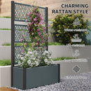 Outsunny Garden Planter Box With Trellis, Rattan Raised Bed