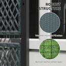 Outsunny Garden Planter Box With Trellis, Rattan Raised Bed