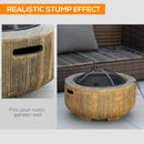 Outsunny Fire Pit With Spark Screen And Poker, 61.5 Wood-burning Brazier