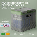 Outsunny Car Refrigerator 12V Portable Freezer For Camping, Light Green