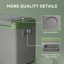 Outsunny Car Refrigerator 12V Portable Freezer For Camping, Light Green
