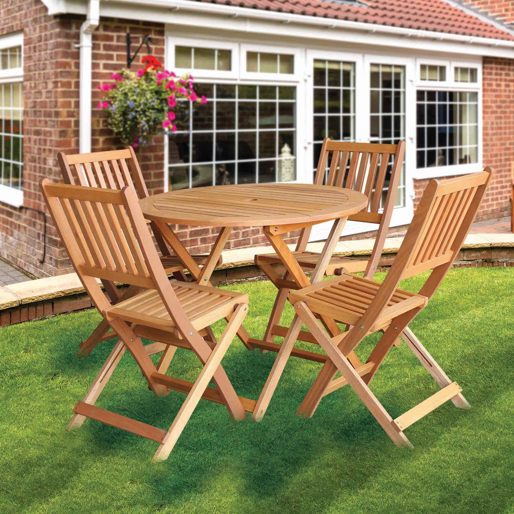 Tropicana 5 Piece Wooden Folding Patio Set