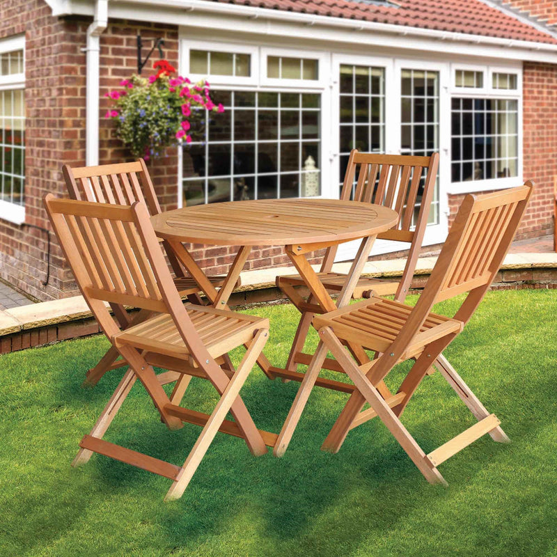 Tropicana 5 Piece Wooden Folding Patio Set