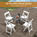 4 Pack All-Weather Folding Dining Chair Set with Padded Seat and Back -White