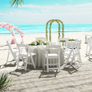 4 Pack All-Weather Folding Dining Chair Set with Padded Seat and Back -White