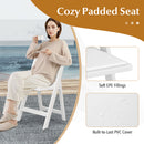 4 Pack All-Weather Folding Dining Chair Set with Padded Seat and Back -White