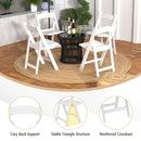 4 Pack All-Weather Folding Dining Chair Set with Padded Seat and Back -White