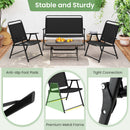 4 Piece Outdoor Conversation Set with 2 Chairs and Loveseat-Black
