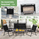 4 Piece Outdoor Conversation Set with 2 Chairs and Loveseat-Black