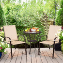 Patio Outdoor Camping Chairs Set of 4 with Breathable Fabric-Beige