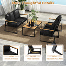 4 Pieces Patio Furniture Set  with Thick Cushions for Backyard-Black