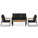 4 Pieces Patio Furniture Set  with Thick Cushions for Backyard-Black