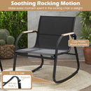 4 Pieces Patio Furniture Set with 2 Rocking Bistro Chairs-Black