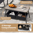 4 Pieces Patio Furniture Set with 2 Rocking Bistro Chairs-Black