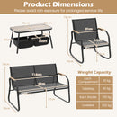 4 Pieces Patio Furniture Set with 2 Rocking Bistro Chairs-Black