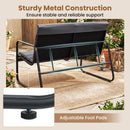 4 Pieces Patio Conversation Set with Cushions and Tempered Glass Coffee Table-Grey