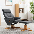 Livingandhome Brown Faux Leather Swivel Recliner Set