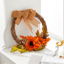 Autumn Sunflower Wreath with Lighted